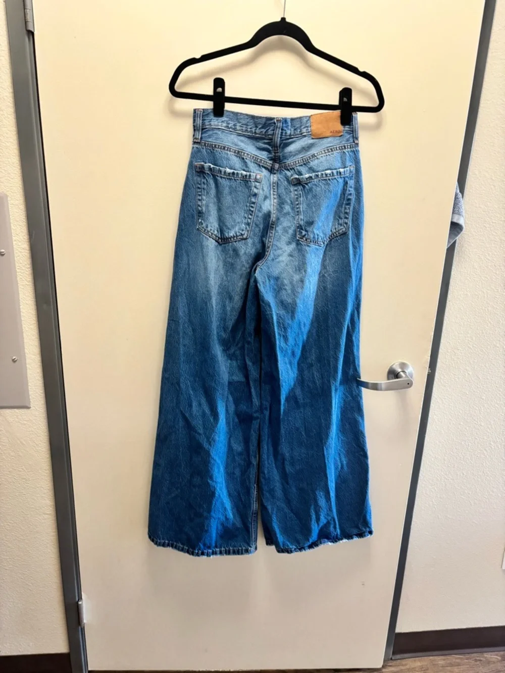 Aeropostale Distressed Wide-Leg Blue Denim Jeans 100% cotton - Picture 3 of 5